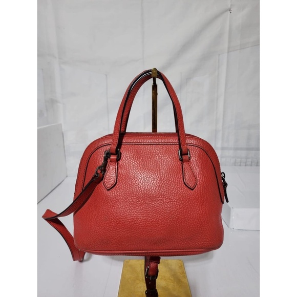 Authentic GUCCI Calfskin Mini Dome Satchel Bag Red - Picture 1 of 16